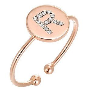 14K Gold Plated Initial R Letter Stackable Rings for Women | Fashion Rings